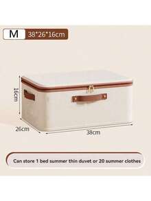 1PC Tianshan Linen Zipper Box Quilt Storage Box, Household Fabric Storage Box Large Storage Box Bedroom Zipper Storage Box Clothes Storage Box With Lid - Beige - View 7