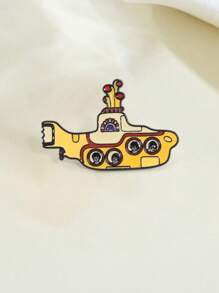 1枚卡通摇滚乐队黄色潜水艇胸针，音乐徽章装饰，可作包包、衣夹等，秋冬季配饰，适合青少年、青年、男士，休闲、户外、运动、度假、毕业礼物、生日、日常佩戴，万圣节饰品、服装配饰、包包挂饰、办公配饰、圣诞节饰品