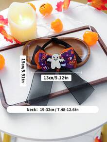 1pc Pet Accessory Dog Cat Small Dog Puppy Happy Puppy Teddy Bichon Pomeranian Cute Casual Fashion Accessory Halloween Gauze Collar - Ghost - Multicolor - View 7