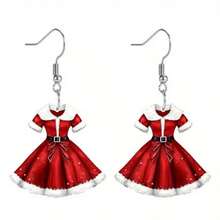 1 Pair Acrylic Christmas Princess Earrings - Perfect Holiday Gift, Suitable For Her, Cute Vacation Style