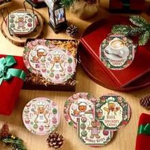 1set/10sets 4pcs/Set Christmas Santa Claus, Christmas Bell, Christmas Snowflake, Christmas Reindeer, Christmas Tree, Snowman, Christmas Penguin Coasters, Polyester Rubber Coaster Set, Ideal For Holiday Parties, Bars, Offices And Homes, All Occasions, Size: 3.94 Inches X 3.94 Inches