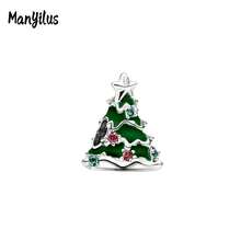 Manyilus Manyilus Original 1 Stück 925 Sterling Silber Weihnachtsmann, Weihnachtsren, Weihnachtsbaum, Weihnachtsmann, Weihnachtshaus, Weihnachtsstrumpf, Weihnachts-Charm-Serie Anhänger. Geeignet für Armbänder & Halsketten, sie sind perfekte Geschenke für Familie und Freunde - ideal als Weihnachtsgeschenke, Geburtstagsgeschenke und Freundschaftstaggeschenke.