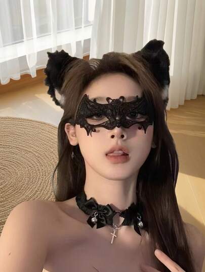 10pcs Lace Eye Mask, Sexy Lace Mask For Party, Cosplay, Intimate Gift