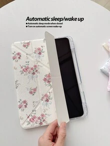 1pc Pink Bow Flower Bouquet, 3+Y Fold Protective Case, 2-In-1 TPU+PC With Foldable Stand, Lightweight Acrylic Shell, Suitable For IPad 7/8/9, IPad Air 5/4/3 9th Gen 10.2, IPad Pro 11 Full Coverage, IPad Mini 7 New Air 6/IPad 10th Gen, IPad Air 11 (M3)/IPad 11 (A16 2025) - Multicolor - View 4