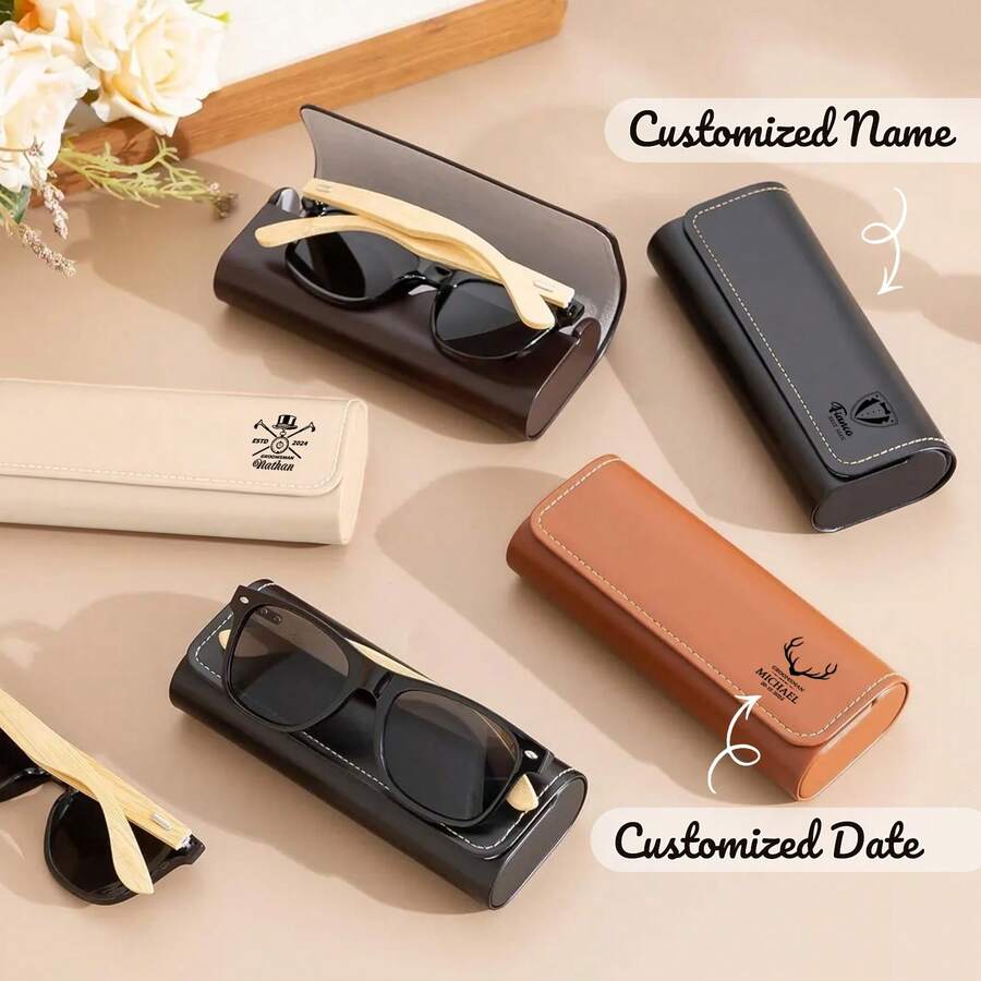 个性化定制男士太阳镜盒，定制软眼镜盒，个性化眼镜盒，个性化伴郎礼物
