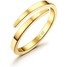 Milacolato 14K Gold Filled Rings For Women - Non Tarnish Gold Wedding Bands | Waterproof Stackable Thumb Rings | Open Twist Adjustable Rings Size 5 To 10 - Nhiều màu - Xem 10