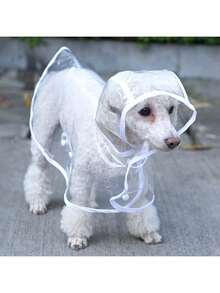Transparent Dog Raincoat With Adjustable Buttons - Windproof And Waterproof, Suitable For Small, Medium And Large Dog Breeds, Full Body Coverage And Hooded Design, Suitable For All Weather Protection, Dog Raincoat, Pet Raincoat, Fashionable Pet Accessories, Durable Pet Gear, Please Select The Size You Need Based On The Size Chart