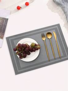 1-8pcs Rectangular Minimalist PVC Placemats, Washable, Easy To Clean, Wipe-Clean, Non-Slip, Heat-Resistant, Dining Table Mats, Sweet Reverie, Elegant Placemats, Tabletop Setting, Kitchen Dining Mat, Holiday Wedding Decor - Multicolor - View 4