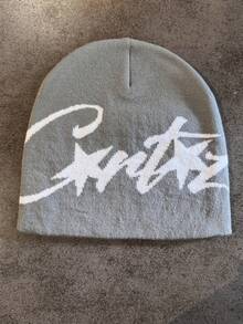 1pc Niche Letter Knit Beanie Hat, Unisex Autumn/Winter Warm Headwear, Suitable For Casual, Streetwear, Couples, Students