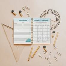 1PC Spiral‑Bound Illustrated Walking Workbook – Walk Off The Weight, Footprint & Wellness Design + 83 Pages Of Daily Walk Plans, Food & Mood Logs For Walking-Based Weight Loss & Mood Building – Walk Off The Weight Planner