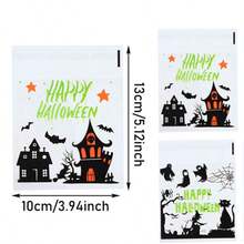 50pcs/Pack Halloween Self-Adhesive Candy Bags/Holiday Candy Snack Gift Self-Sealing Bags/Baking Food Moisture-Proof Self-Adhesive Bags - Multicolor - View 5