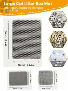 Cat Litter Mat, Double Layer Waterproof Anti-Tracking Litter Mat, Washable Pet Litter Tray Mat - Multicolor - View 2