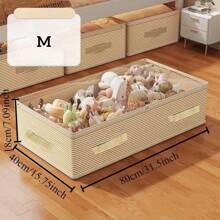 大容量可折叠床下收纳袋，防水防尘季节性衣物和毛毯收纳袋，配有大型 PVC 观察窗和加固手柄，方便查看和携带，条纹图案波西米亚风格，可清洗和重复使用，适用于宿舍收纳、衣柜收纳、床下收纳、万圣节物品收纳、圣诞节物品收纳和房间装饰。 - 彩色 - 查看 13