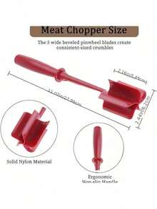 3-In-1 Plastic Mixing Stick – Handheld Kitchen Tool For Blending Ground Meat, Folding Batter, Mixing Salads, Dough And Salsa - 紅色 - 查看 4