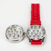 1pc 40mm Red Creative Watch Shaped Metal Grinder, 2-Layer Metal Herb Grinder, Tobacco Grinder - Red - View 3