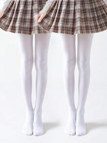 2pcs Kids Solid Color Anti-Slip Dance Tights, All Seasons - Black - View 23