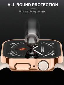 Compatible With Apple Watch 8 Ultra Protective Case, Integrated Waterproof Straight Edge Watch Cover - Rose Gold - View 4