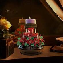 SNA 2025 Stil nou frumos model floare DIY Diamond pictura lumânare suport ornamente desktop ceai lumină lumânare suport 5D DIY diamant artă mini lumânare suport DIY meșteșuguri Diamond art pictură