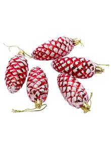5pcs /Set Plastic Pine Cone Balls, Colorful Hanging Pendants, Festive Christmas Ornament, Small Tree Decorations, Christmas Party Decor Supplies, Holiday Supplies, Christmas Decor, Christmas Supplies Home Decor Christmas Decorations Room Decor Winter