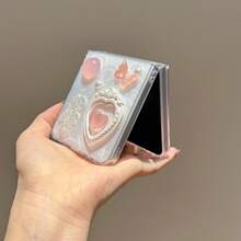 奢华心形蝴蝶设计手机壳，兼容三星 Galaxy Z Fold5、Galaxy Z Fold7、Galaxy Z Flip7、Galaxy Z Fold6、Galaxy Z Flip7 FE、Galaxy Z Flip6、Galaxy Z Flip5、Galaxy Z Flip4、Galaxy Z Flip - 白色 - 查看 12