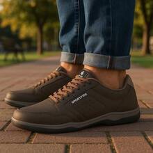 Men's Casual Sneakers, Lightweight And Soft With Guaranteed Comfort 141a - Cà phê nâu - Xem 2