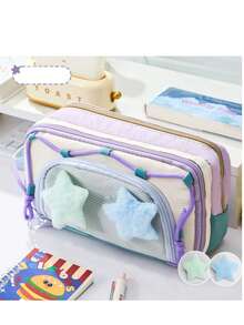 1pc Corduroy Pencil Case,Large Capacity Soft Zippered Pencil Pouch Makeup Bag, School Office Acsesories Desktop Stationery Storage Bag, School Supplies Pencil Case Creative Gift For Thanksgiving, Christmas, Birthday Halloween Decoration Back To School - Multicolor - View 9