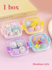 4/5pcs Random Cute Bento Box, Dessert, Makeup Remover, Stationery Set Combination, Back To School Season