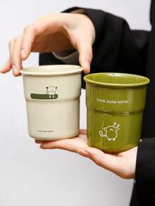 1 cốc gốm sứ Anh hoạt hình 9,7oz có nắp silicon và ống hút, cốc cà phê chống rò rỉ dùng cho gia đình, văn phòng, trà chiều, nghệ thuật Latte, thích hợp cho người yêu cà phê, tiệc tùng, sử dụng tại nhà, quán cà phê, trở lại trường học - Nhiều màu - Xem 18