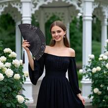 8.66 Inch Mini Paper Folding Hand Fans With Chinese Style Prints - Women Foldable Hand Fans For Home, Kitchen, Weddings, Parties & DIY Decor - mặc định - Xem 4