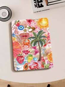 椰子、棕榈树、芙蓉花图案保护套，兼容 iPad (A16) 第 11 代 11 英寸 (2025)、Apple iPad Air 11 (2025)、iPad 第 10 代 10.9 英寸 (2022)，带 Apple Pencil 插槽、三折支架、自动唤醒/睡眠功能，是返校、情人节、节日送礼佳品。 - 彩色 - 查看 9