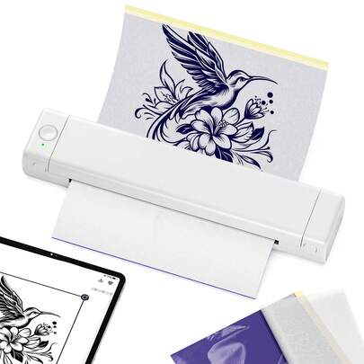  Phomemo Tattoo Stencil Printer Kit, M08F Bluetooth Tattoo Printer For Tattoo Studios, Tattoo Artists & Beginners, Portable Tattoo Transfer Printer Compatible With Phone & PC, With 10pcs Tattoo Transfer Paper