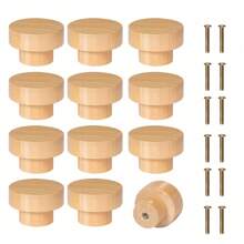 12个波西米亚风格藤编旋钮，木质把手，手工编织圆形拉手，适用于梳妆台抽屉、橱柜、衣柜 - 咖啡棕 - 查看 24