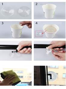 1pc Blackout Curtain, Expandable & Easy Installation With Suction Cups, No Drilling Required, Suitable For Kitchen, Bathroom, Bedroom And Hallway Shading