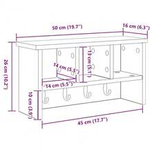 vidaXL Wandmontierter Kleiderständer Sonoma Eiche 50 x 16 x 26 cm