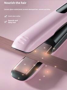 New USB Rechargeable Wireless Curling Iron, 2-In-1 Straightener & Curler, Portable Flat Iron, USB Charging Wireless Straightener With Type-C Port, Low Power Ceramic Curling Wand For Outdoor Use