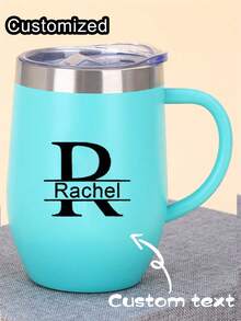 1pc Custom 12oz Stainless Steel Vacuum Insulated Tumbler With Handle Personalized Wine Tumbler - Personalized Egg-Shaped Cup, Modern, Bohemian, Perfect Birthday Gift For Lover, Girlfriend, Mother, Father, Ideal For Valentine's Day, Anniversary, Christmas, Thanksgiving,Multi-Functional, Ornamental,Reusable,Exquisite, - Multicolor - View 7