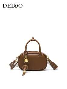 Dedoo 包包手提包偏好包型2025新款小众复古撞色手拎小包搭配洋气斜挎帆布小包单肩保龄球包