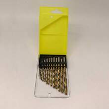 1 Set/13pcs Titanium Coated High Speed Steel Drill Bit Set, Hex Shank, Twist And Auger Drill Bits For Metal, Wood, Plastic - Electric Drill Parts And Accessories, Wood Drilling (Titanium Coated Drill Bits) Durable Structure, Drill Bit Accessories