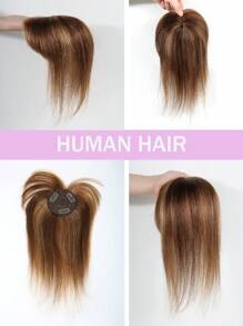 适合头发稀疏女性的真人发片，真人发夹，顶部假发片，增添美丽和自信 - S4/27 - 查看 4