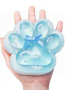 1个Taba巨型爪印慢回弹玩具，适合儿童和成人，猫爪造型，可缓解压力，超柔软挤压解压玩具，粘性慢回弹玩具，适合成人生日派对礼物、万圣节派对礼品袋填充物，包装袋随机发货 - 彩色 - 查看 2