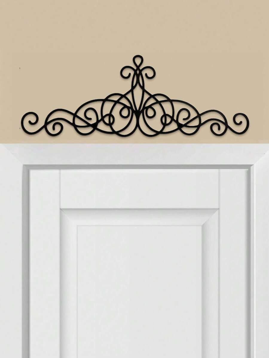 1 件复古金属卷轴墙面艺术装饰，质朴铁艺墙饰黑色金属卷轴墙面艺术铁艺金属墙饰适用于客厅家居装饰、家居装饰、房间装饰、墙面装饰