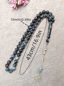 1 件 45 颗 10 毫米穆斯林念珠手链，经典蓝灰色男女通用设计 - 彩色 - 查看 5