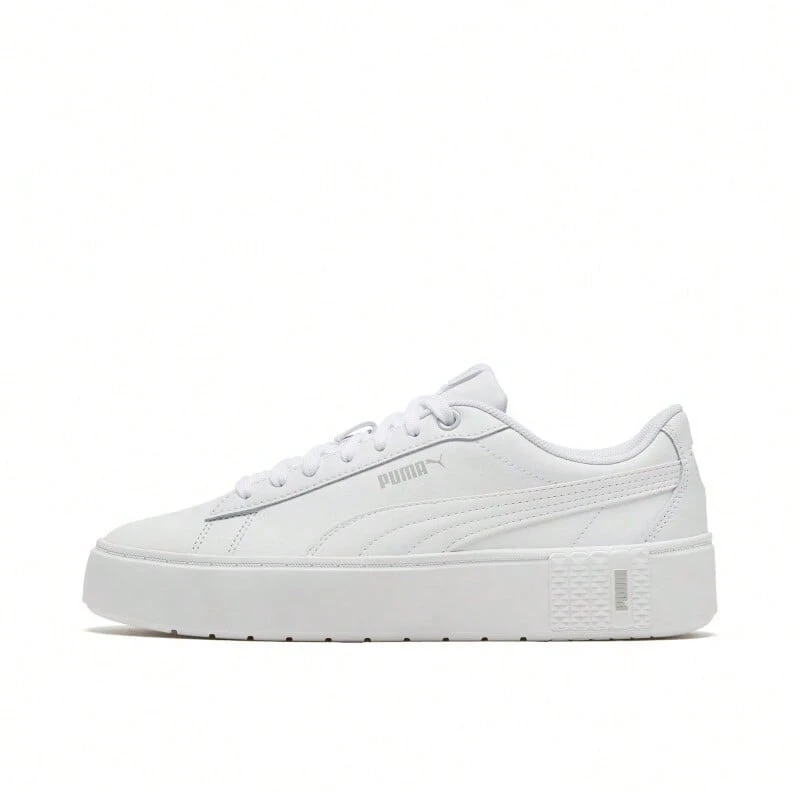 Puma 女款 Smash Platform V2 L 休闲鞋,2026 春季新款,时尚复古低帮运动鞋,373035-01 - 白色 - 查看 1