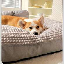 1PC Extra Large Dog Beds 120cm/47Inch For Large Dogs, Luxury Orthopedic Pet Sofa With Detachable Design, Machine Washable, Non-Slip Bottom, Fit For Breeds Sized 15 To 50 Kg, All Season Use, High-Density Filling Soft And Comfortable - Grey - View 4