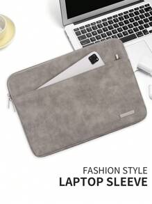 Shockproof PU Laptop Sleeve Anti-Collision Notebook Bag Compatible With MateBook HP SurfaceBook Autumn University Essentials Laptop Bag For Women Mac Book Case Back To School - Grey - View 3