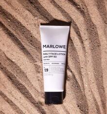 MARLOWE. No. 128 Men's Facial Lotion With Sunscreen SPF 50, 3.4 Oz, Oil-Free, Lightweight Daily Face Moisturizer For Men, Includes Natural Extracts To Hydrate, Nourish & Soothe,12117936 - Navy Blue - View 6