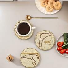6pcs Formula Style Wooden Coasters Set