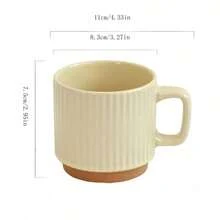 1pc Ivory Ceramic Mugs, Simple And Elegant Coffee Cups, Suitable For Offices, Dormitories, Kitchens, Dining Rooms, Bedrooms, Studies, Christmas And Halloween Gifts - Multicolor - View 3