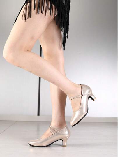 女士舞蹈鞋 高跟橡胶底 适合室内外舞蹈 拉丁舞 探戈 华尔兹 莎莎舞 现代舞鞋