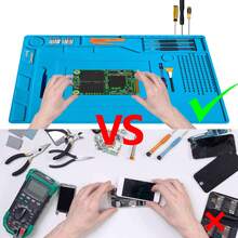 1 件耐热绝缘硅胶焊接垫、电子维修工作站垫、手机防静电垫、电子爱好者必备工具、枪式烙铁、工作台、手机、笔记本电脑、平板电脑、个人电脑、相机维修工具